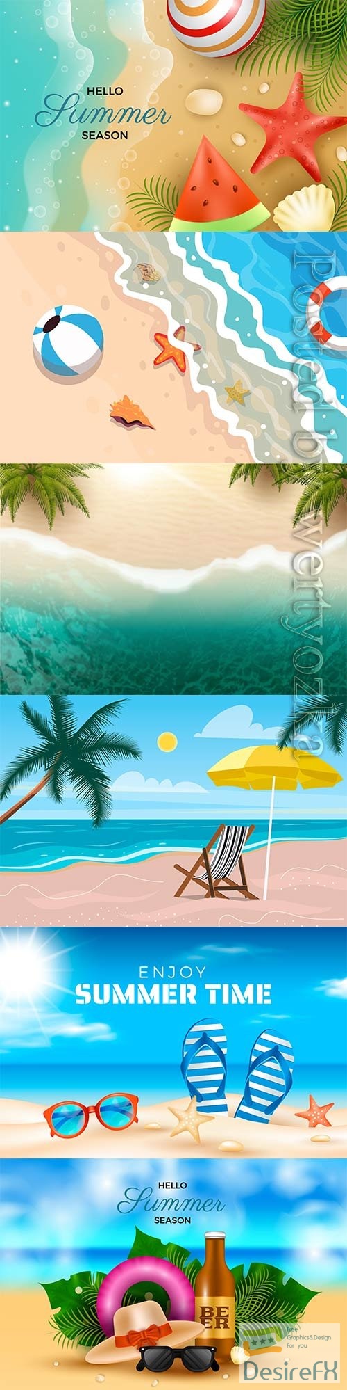 Realistic summer vector background