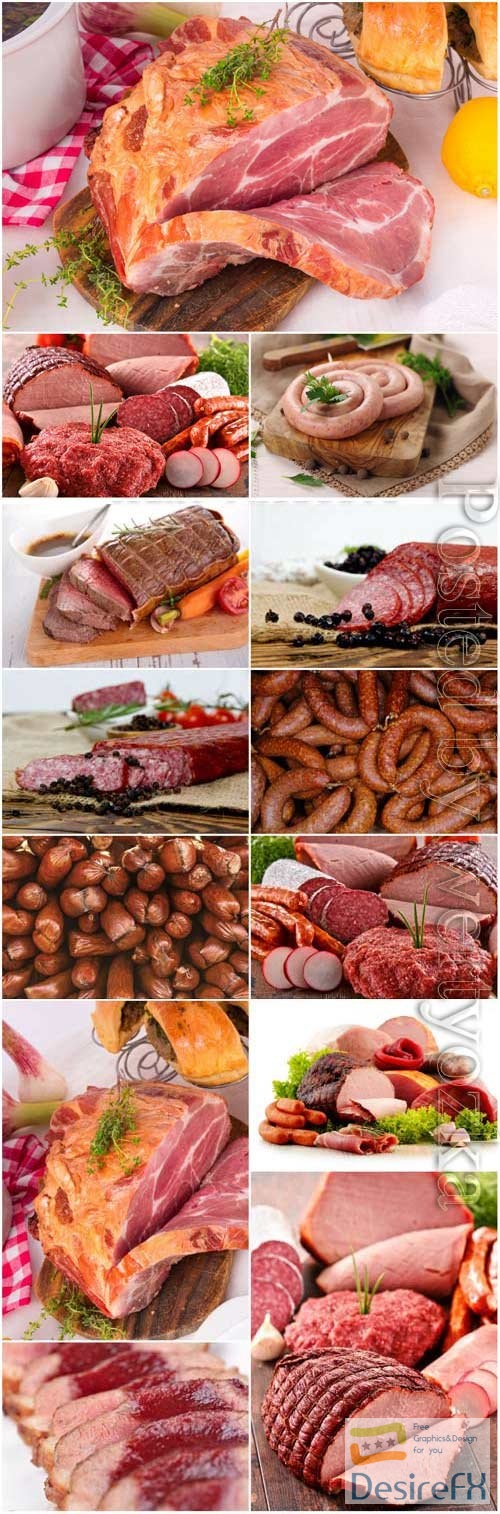 Sausage and meat stock photo