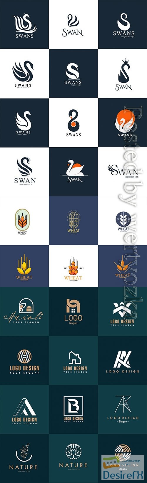 Set of different logos for business companies in vector