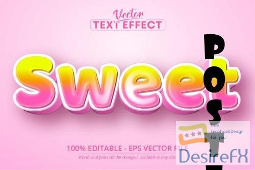 Sweet text, Cartoon Style Editable Text Effect