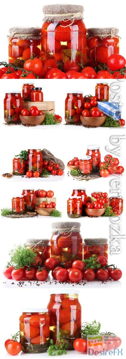 Tomatoes, canned vegetables stock photo