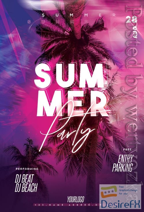 Tropical Vibes Flyer PSD Template