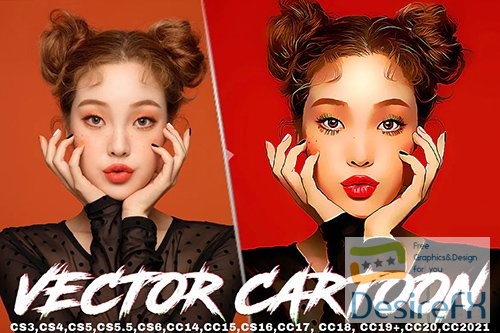Vector Cartoon painting Photoshop Actions