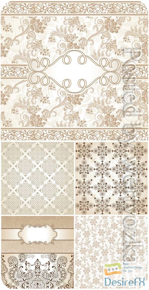 Vintage backgrounds with patterns in vector