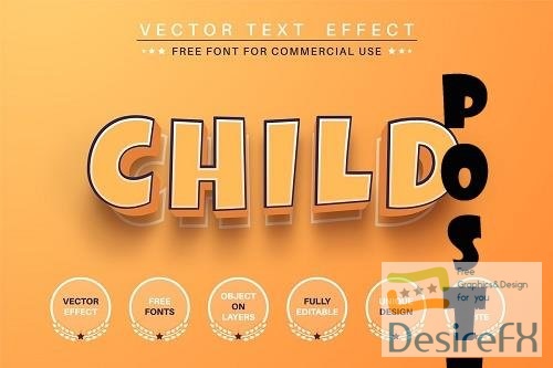 3D child - editable text effect - 6205238