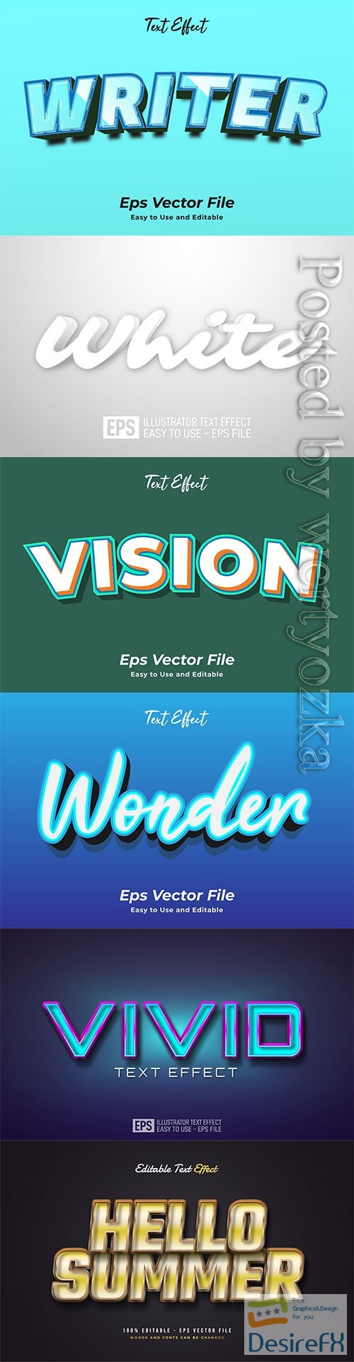 3d editable text style effect vector vol 509