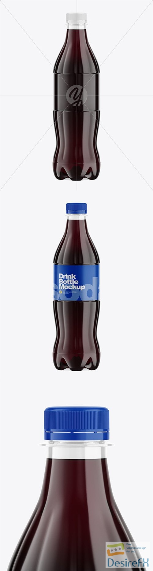 500ml Clear Plastic Dark Drink Bottle Mockup 80690 TIF