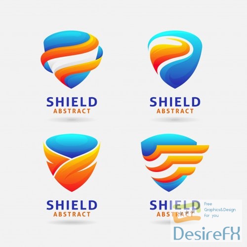 Abstract shield logo vector design