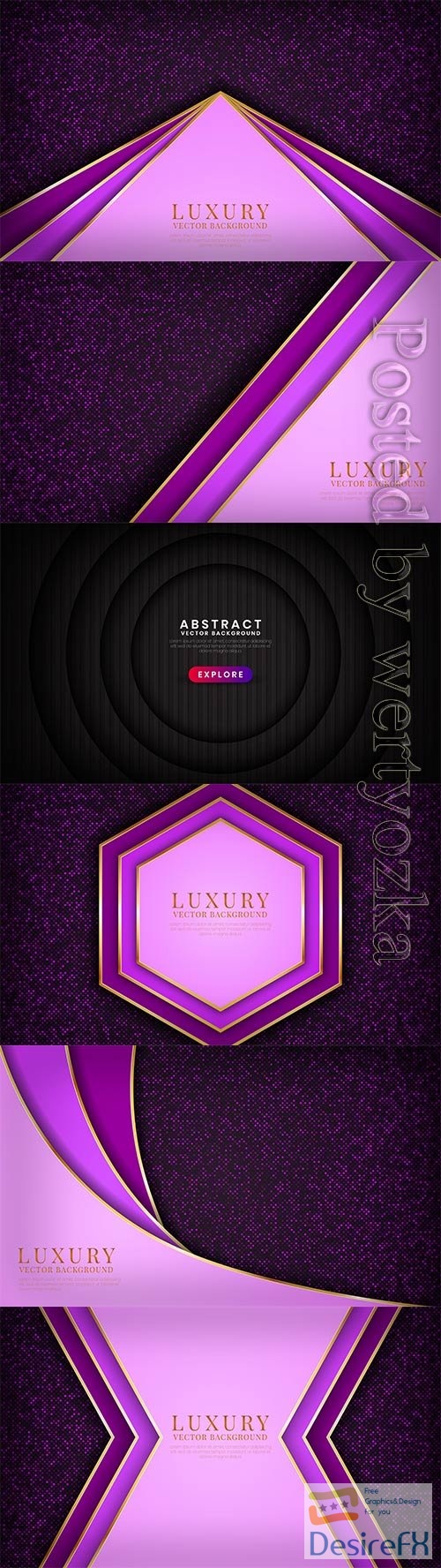 Abstract vector backgrounds with lilac design