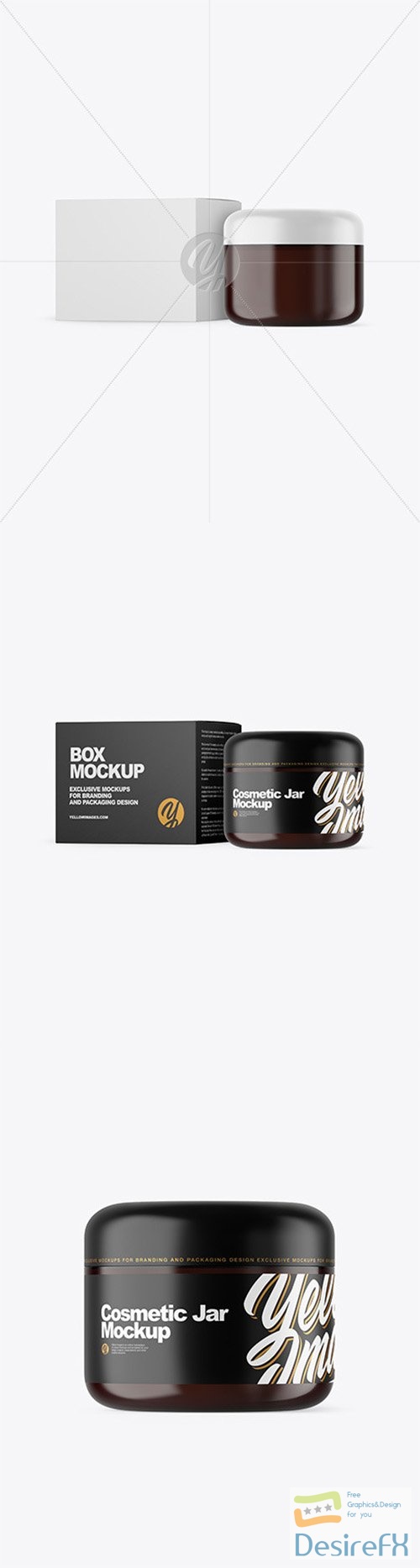 Amber Cosmetic Jar with Box Mockup 80277 TIF
