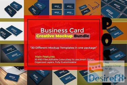 Business Card Creative Mockup Bundle - 30 Premium Graphics