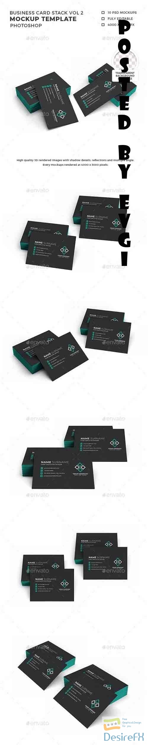 Business Card Stack Mockup Template Vol 2 - 32444758