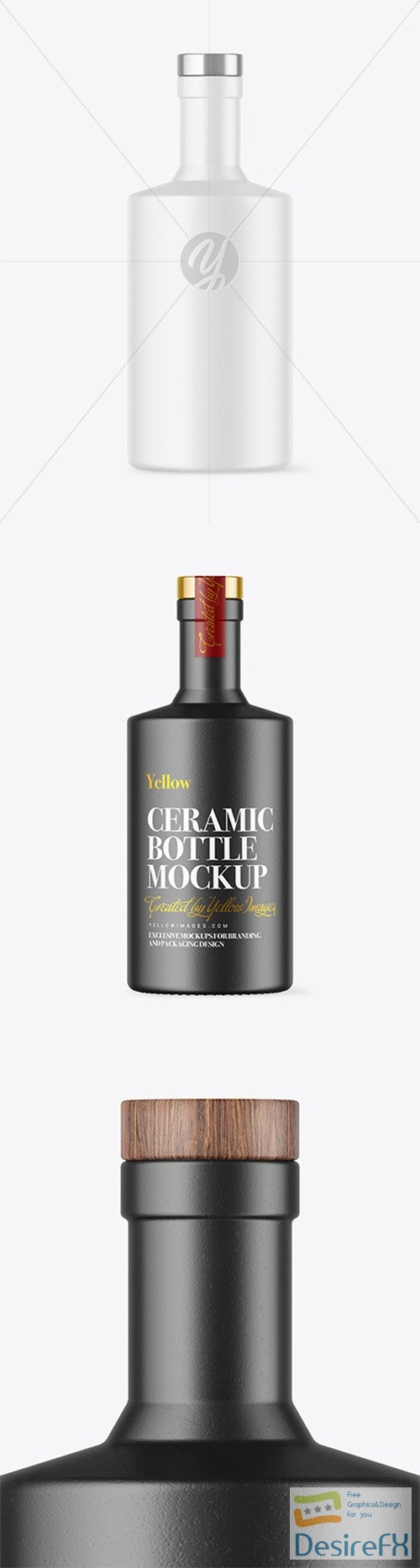 Ceramic Bottle with Wooden Cap Mockup 80770 TIF