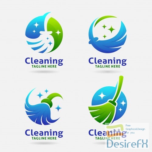 Cleaning broom logo vector design