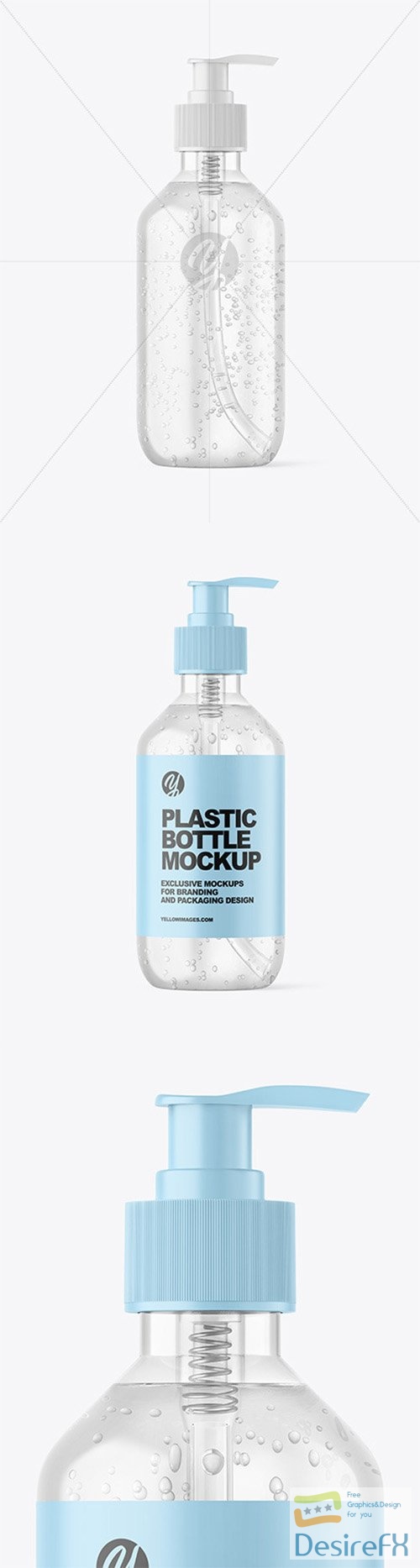 Clear Cosmetic Bottle with Pump Mockup 79931 TIF