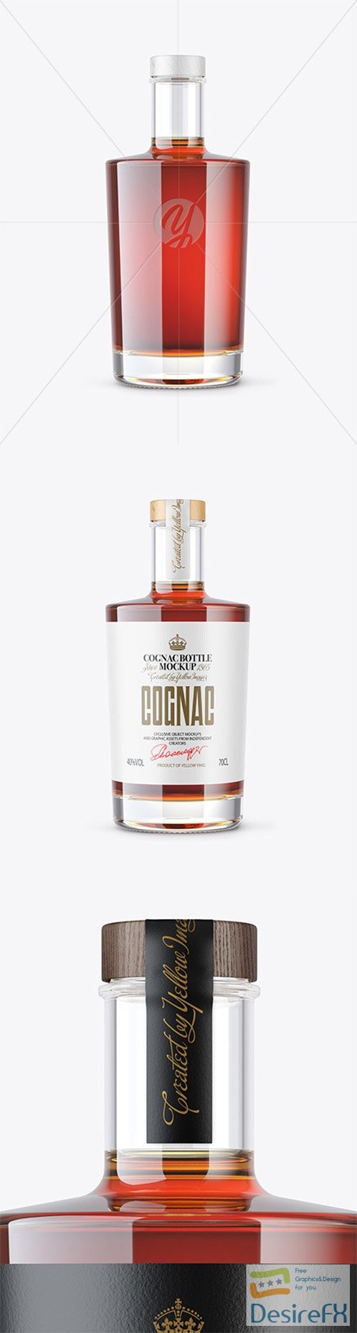Clear Glass Cognac Bottle Mockup 80606 TIF