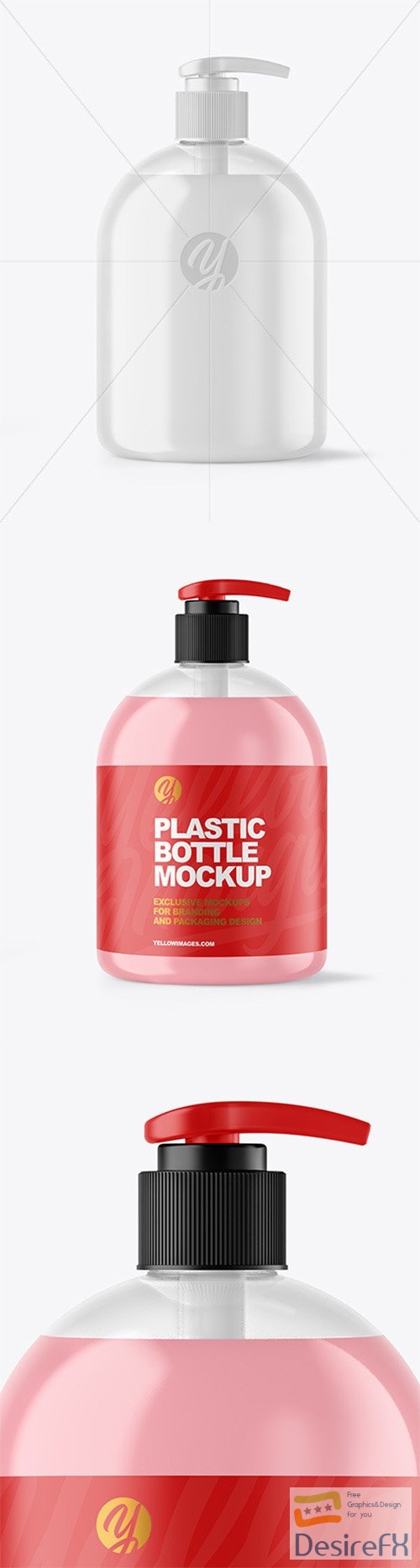 Clear Liquid Soap Bottle with Pump Mockup 62140 TIF