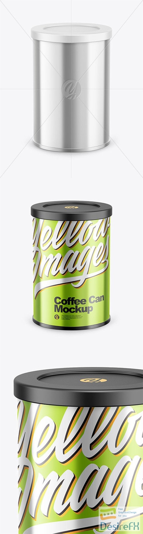 Coffee Tin Can with Glossy Metallic Finish Mockup 80612 TIF