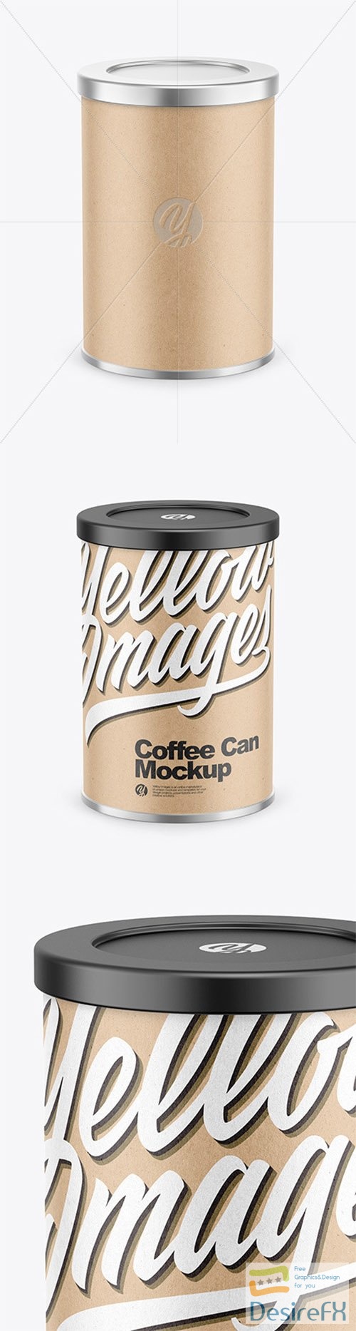 Coffee Tin Can with Kraft Finish Mockup 80479 TIF