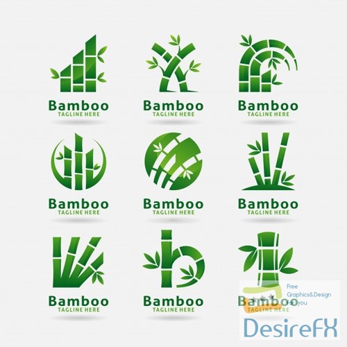 Collection of bamboo logo vector design