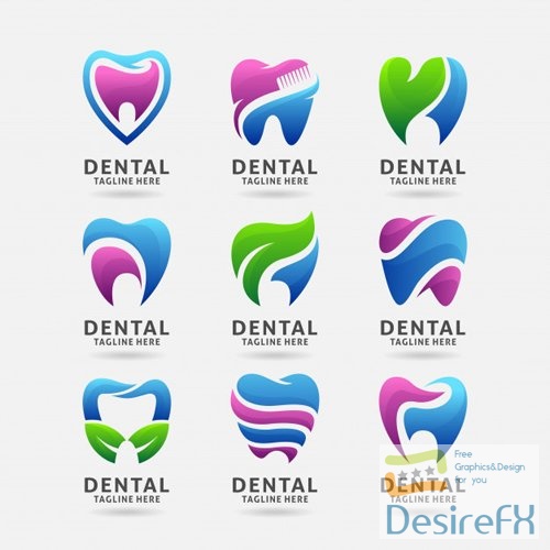 Collection of dental logo vector design