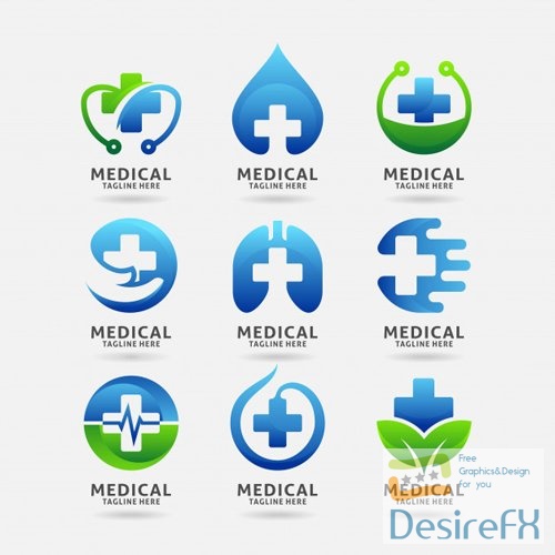 Collection of medical logo vector design
