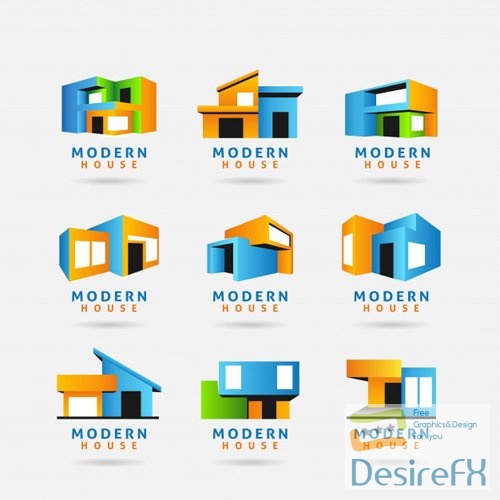 Collection of modern house logo vector design