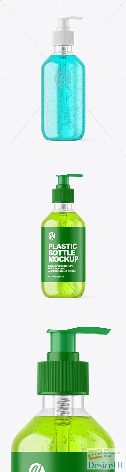 Color Liquid Cosmetic Bottle with Pump Mockup 79930 TIF