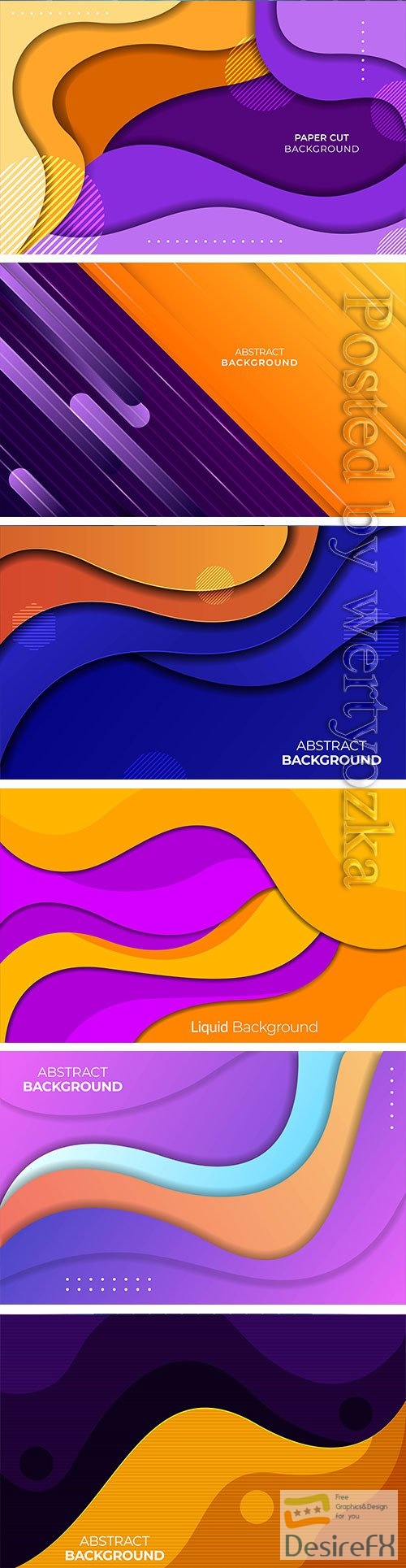 Colorful banner with abstract paper cut waves