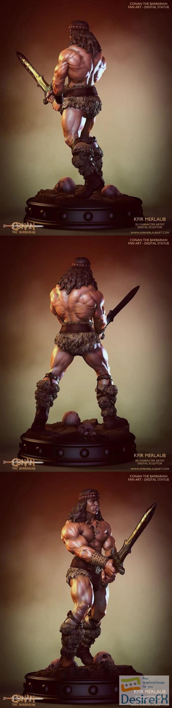 Conan the Barbarian Statue 3D Print
