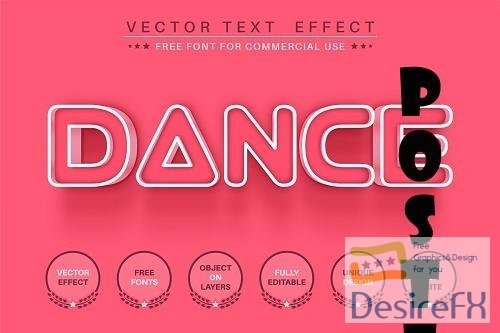 Dance outline - editable text effect - 6211750