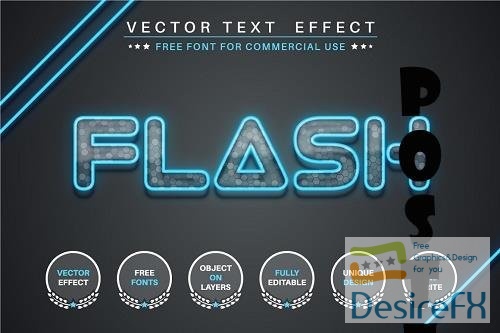 Flash glass - editable text effect - 6242202