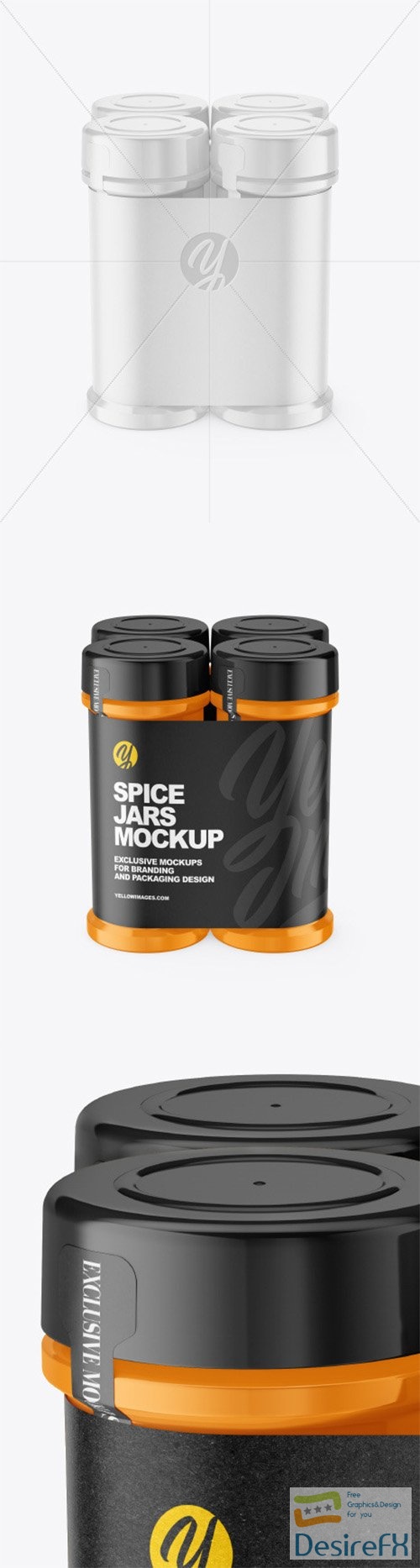 Four Glossy Spice Jars Mockup 80611 TIF