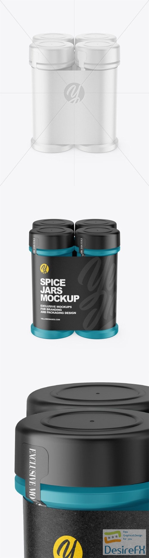 Four Matte Spice Jars Mockup 80618 TIF