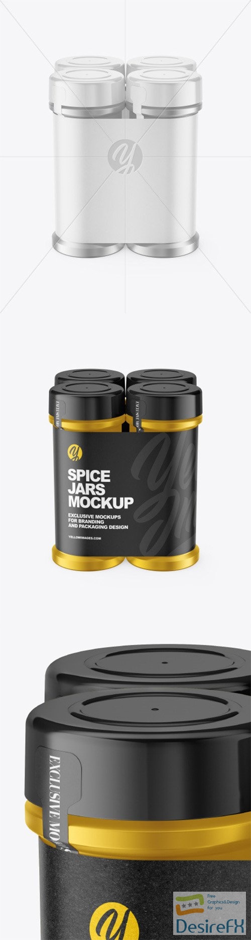 Four Metallic Spice Jars Mockup 80625 TIF