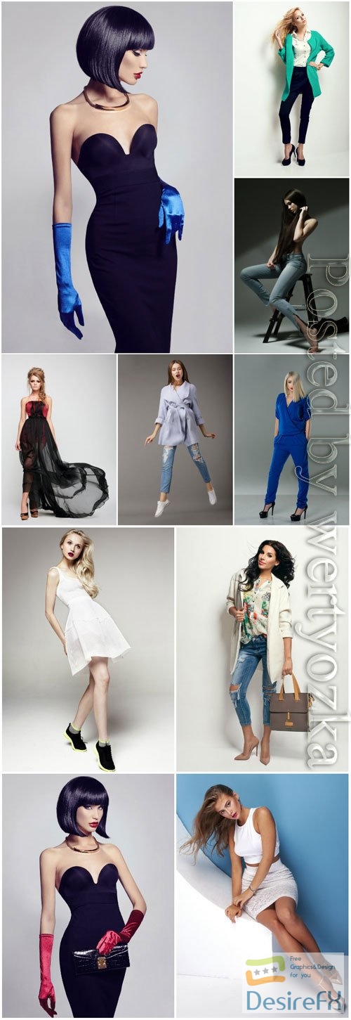 Glamorous stylish women stock photo