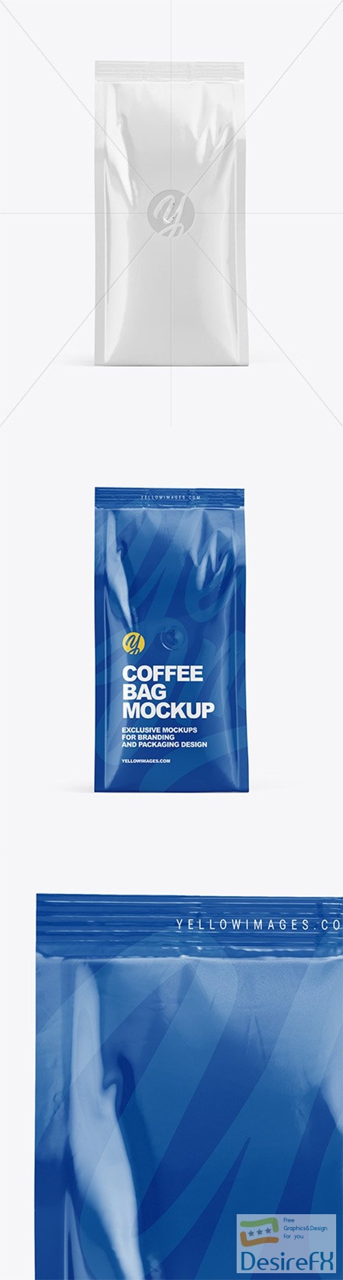 Glossy Coffee Bag Mockup - Front View 63255 TIF
