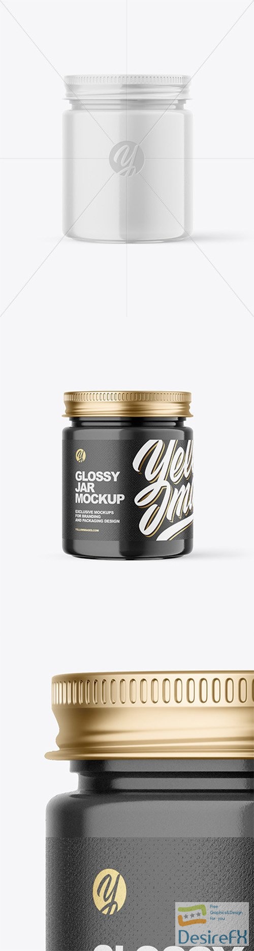 Glossy Cosmetic Jar with Metallic Cap Mockup 80013 TIF
