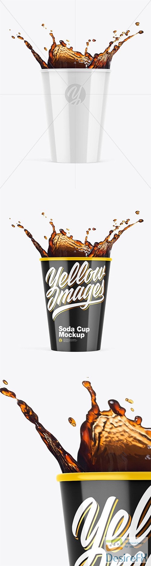Glossy Soda Cup w/ Splash Mockup 80630 TIF
