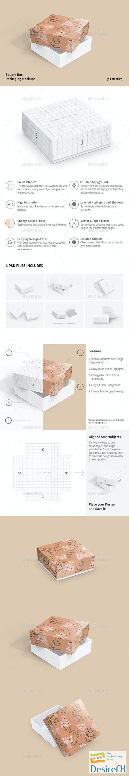 GraphicRiver - Square Box Packaging Mockups 32358611