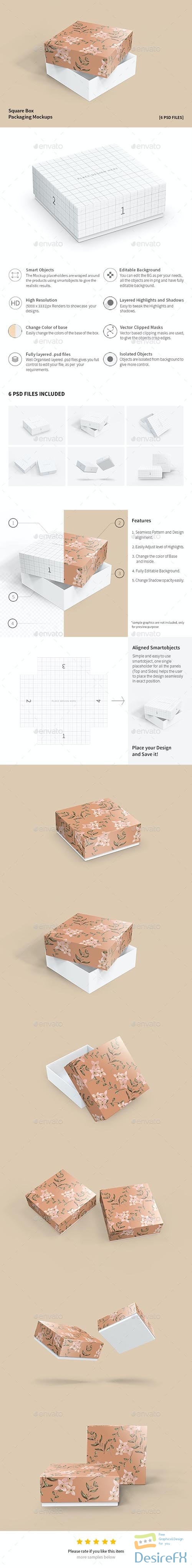 GraphicRiver - Square Box Packaging Mockups 32358611