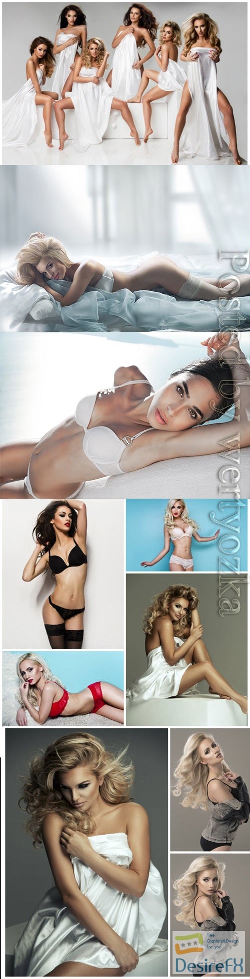 Luxury women in lingerie posing stock photo vol 4