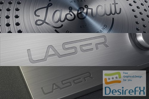 Metal Lasercut Logo Mockups 73869 PSD