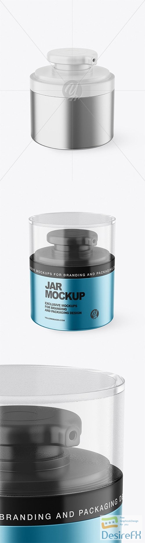 Metallic Cosmetic Jar with Pump Mockup 80072 TIF