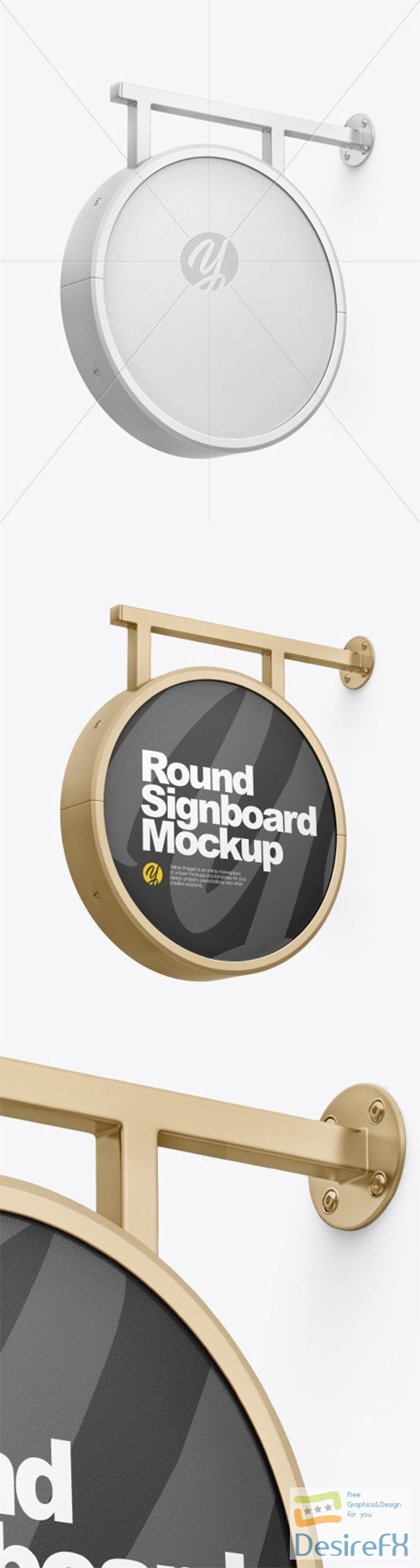 Metallic Round Signboard Mockup 80003 TIF