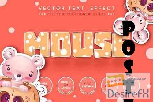 Mouse cheese - editable text effect - 6213594