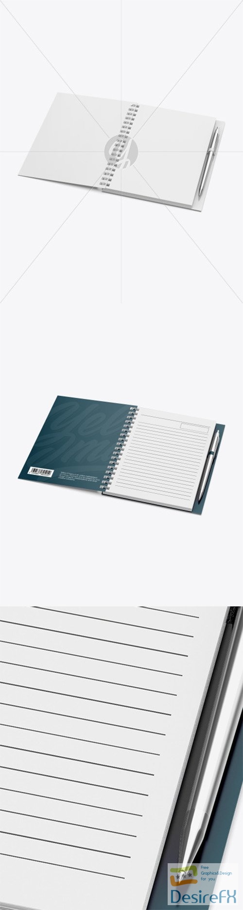 Notebook With Metal Writing Pen Mockup 80056 TIF