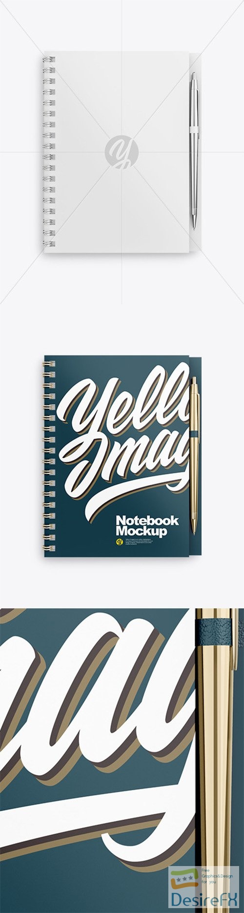 Notebook With Metallic Writing Pen Mockup 80216 TIF