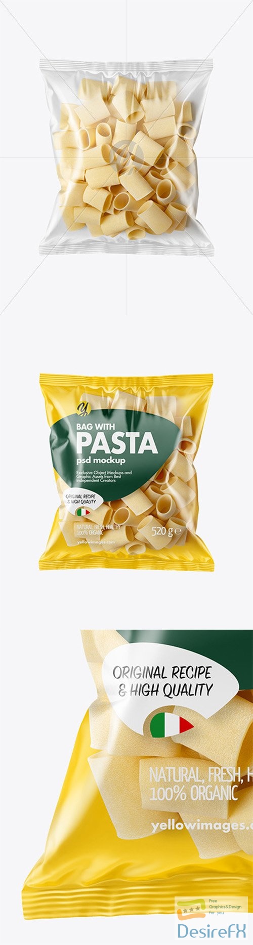 Plastic Bag With Paccheri Pasta Mockup 80259 TIF
