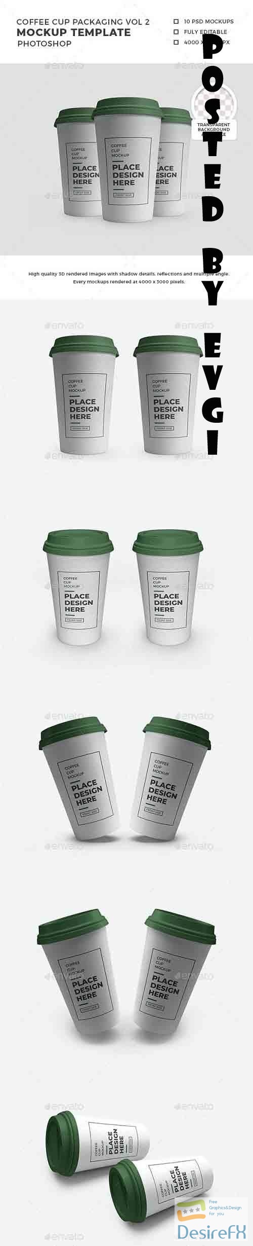 Plastic Coffee Cup with Lid Mockup Template Set - 32471332